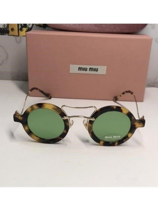 New Authentic Miu Miu Tortoiseshell Sunglasses with Green Lenses MU02V main image 11